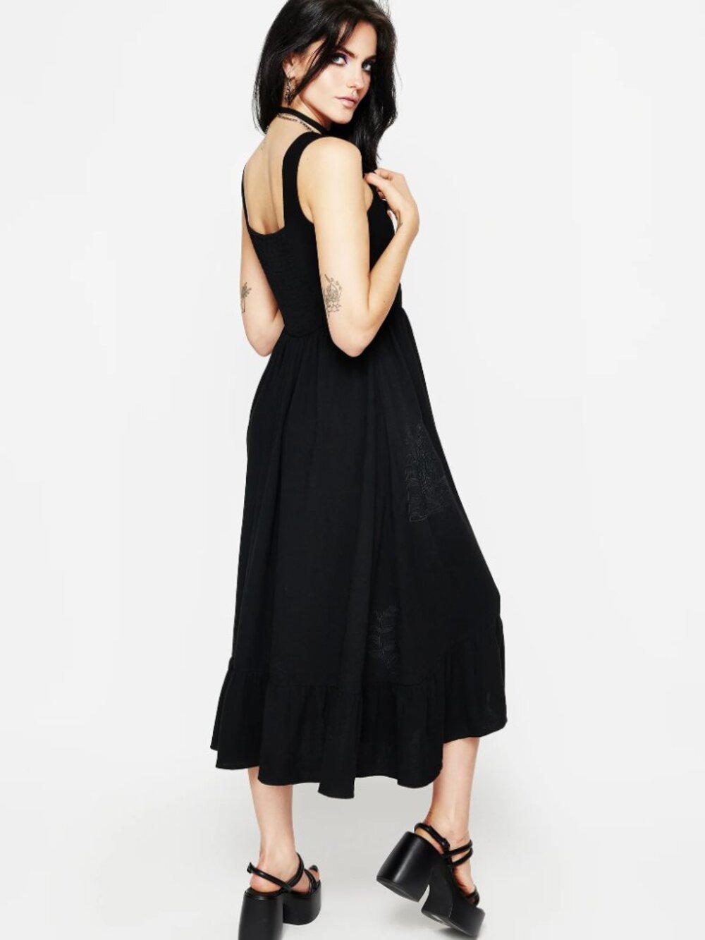Mandrake Linen-Blend Embroidered Midi Dress - 8 - Picture 2 of 2